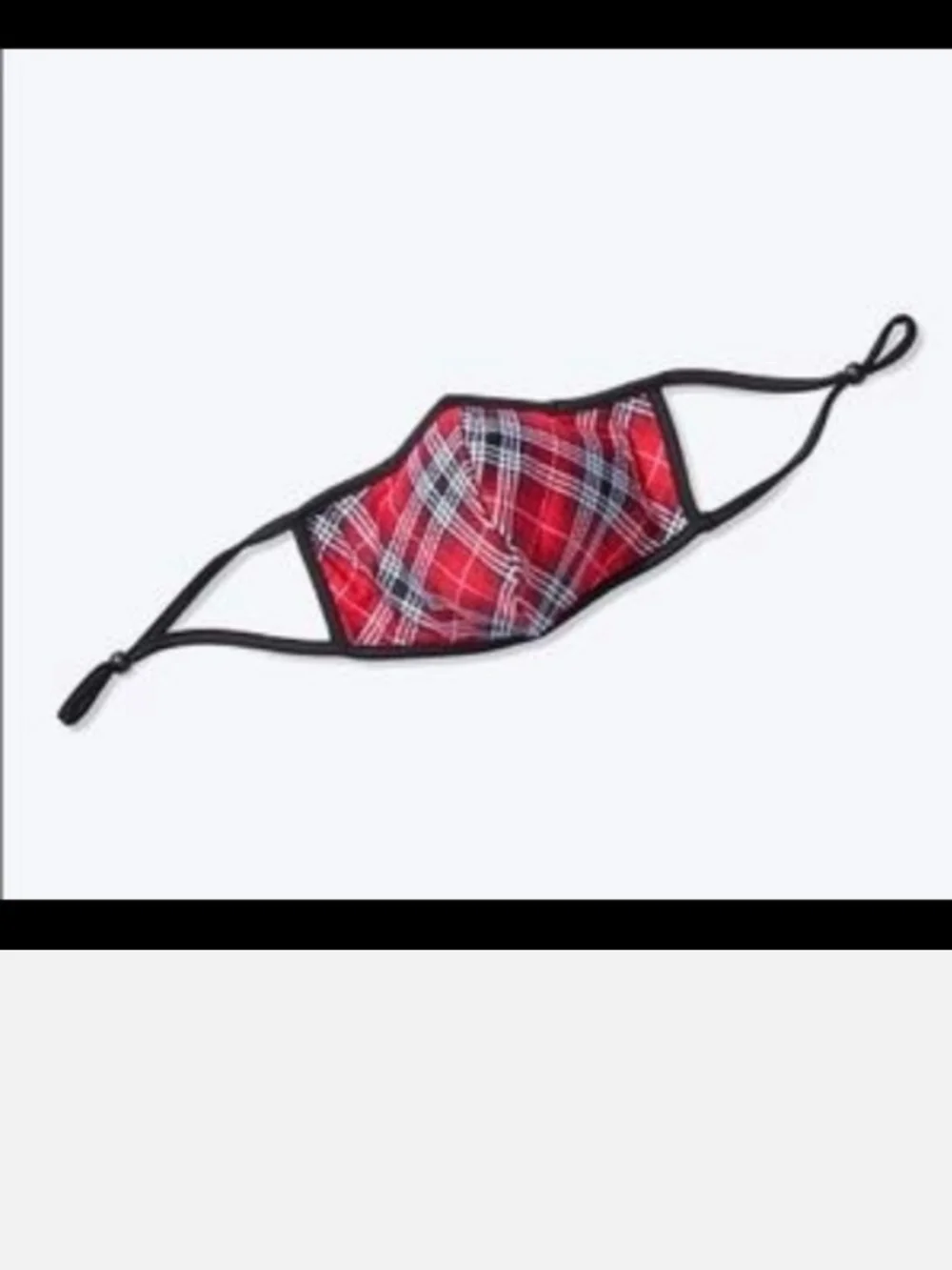 Victorias Secret Pink Red And Black Plaid Face Mask
